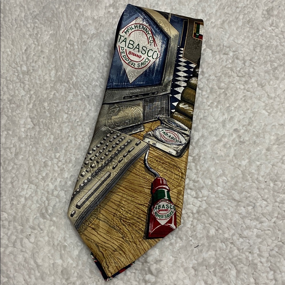 Tabasco sauce funny men’s neck tie